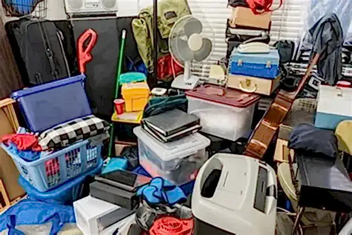 an extremely cluttered space