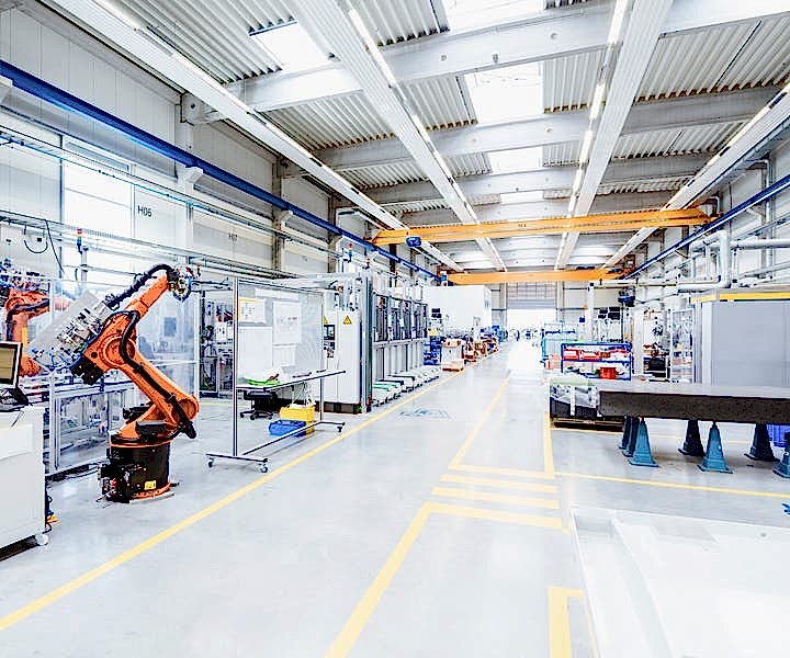 Inside of manufacturing building